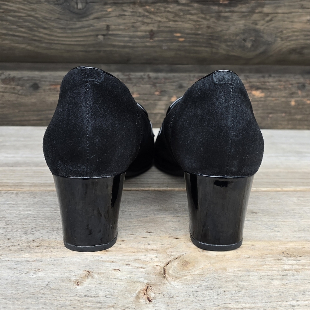 Clarks Un Cosmo Way Modern Preppy Minimalist Block Heel Comfort Loafer Pump 9M - Picture 10 of 15